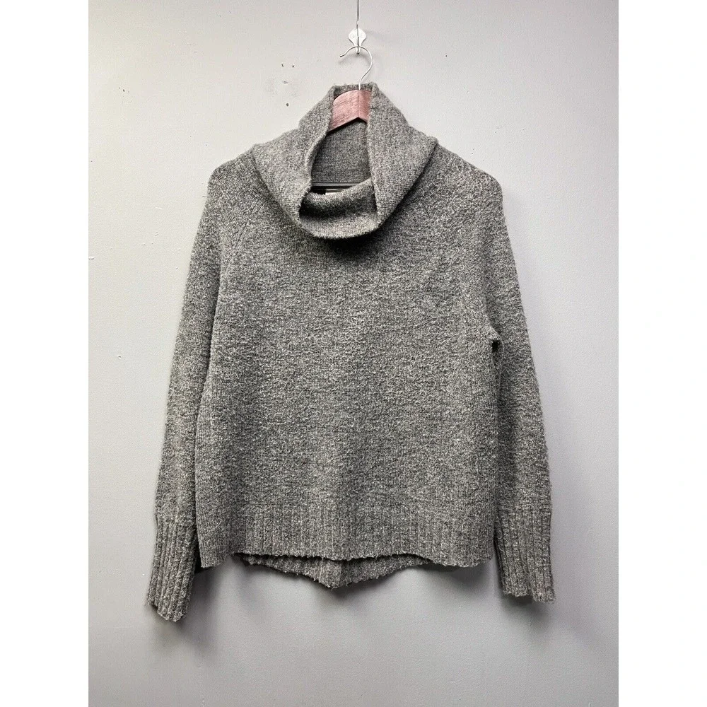 RD Style Sweater Womens Medium Grey Cowl Neck Marled Pullover Raglan‎ Knit